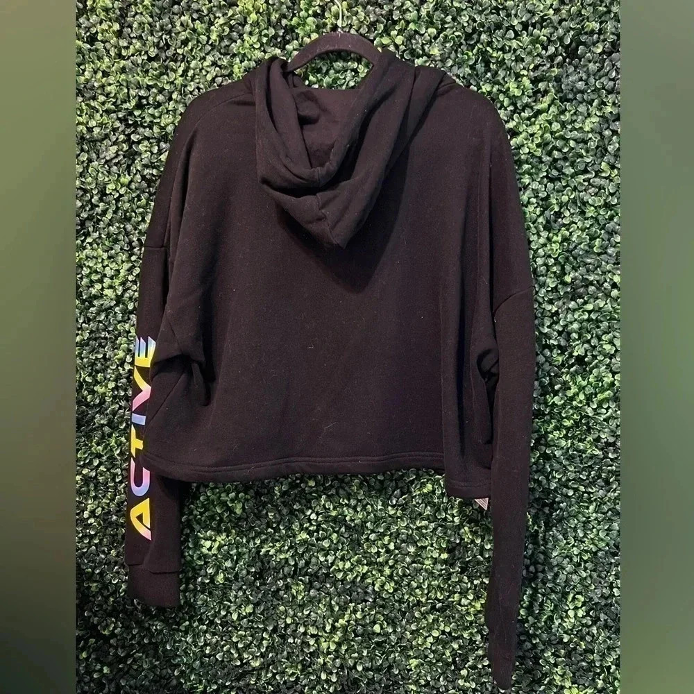 Zyia Ombrè Black Crop Hoodie-Xl - Picture 3 of 4